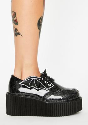 taobao agent Love manufacturing · Genuine Demonia Dark Gobbies Bat Pacific Skin Thick Bottom Round Black Shoes