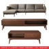 Bắc Âu vải sofa gỗ rắn TV tủ cà phê bàn ​​bên giải trí ghế đơn lưu trữ tủ phòng khách kết hợp đồ nội thất - Bộ đồ nội thất Bộ đồ nội thất