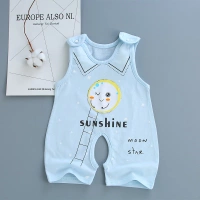 Bé onesies vest phong cách 0 mùa hè 3 không tay chàng trai mùa hè 1 2 năm tuổi mở tập tin sáu năm tháng nam quần áo trẻ em quần áo trẻ em hàn quốc