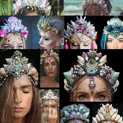 taobao agent Marine atmosphere natural shell mermaid Crown Series Fantasy Mermaid Crown Headgear