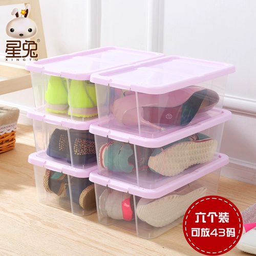 Прозрачные пластиковые туфли, простая обувь, коробка для хранения подходит для мужчин и женщин, универсальный комплект, увеличенная толщина