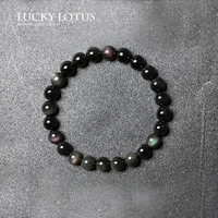 Ưu đãi độc quyền LucksYLOTUSS Crystal Mexico Vòng đeo tay Obsidian Monocycl Cặp đôi nam và nữ vòng phong thủy