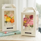 Ручная коробка для библиотека Прозрачная розовая букет цветочная вставка коробка цветочная сумочка детская лодка сумки Qixi Цветочная упаковочная коробка