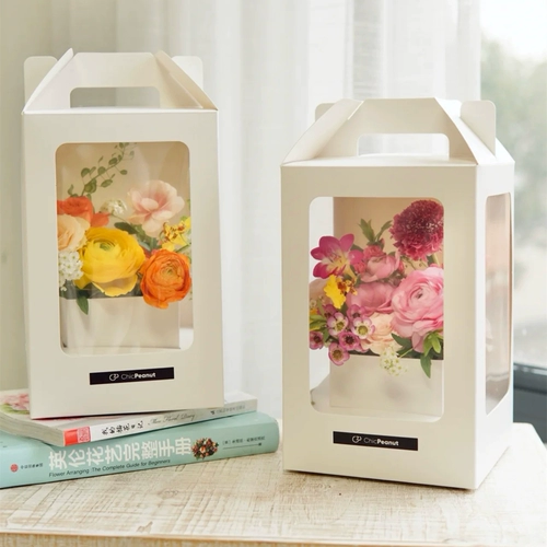 Ручная коробка для библиотека Прозрачная розовая букет цветочная вставка коробка цветочная сумочка детская лодка сумки Qixi Цветочная упаковочная коробка