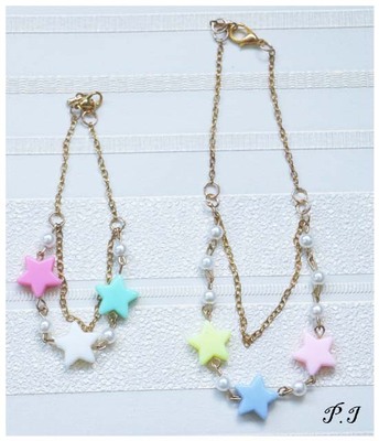 taobao agent + P sauce private cabinet+ bjd/sd/msd/four -point/giant baby/three points // daily casual candy color star necklace