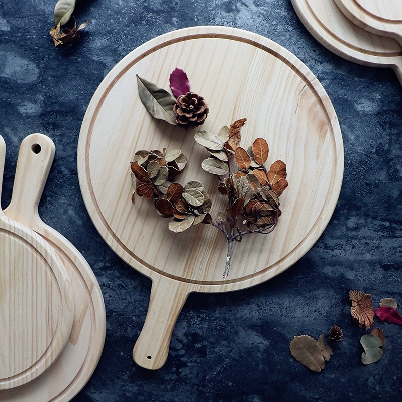Khay gỗ phong cách Nhật Bản, khay gỗ rắn, khay trà hình chữ nhật, khay trái cây món ăn bằng gỗ Tấm