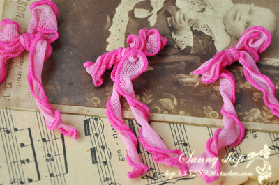 taobao agent 5.5cm*6cm pink mesh flower, decorative flower PJ11030430 1 yuan/2 flowers
