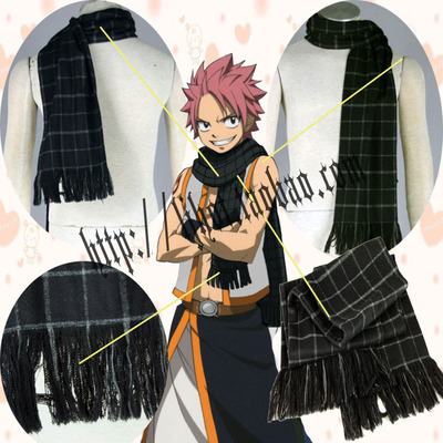 taobao agent [LJCOS] Fairy's tail COS clothing Naz special scarf black scarf