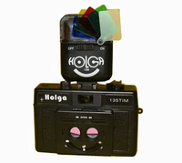 135 пленочная камера Holga 135tim Pink Half -Grid Dual -In -One Camera 15S Four -Color Flash Lamp