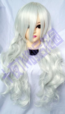 taobao agent Ten Night TN silver -white curly hair Mira Jennie Black Coster COS wigs of various lengths