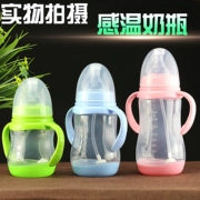 Em bé sơ sinh em bé chai học đường kính rộng bằng ống hút silicon xử lý nước uống thả nhựa kích thước - Thức ăn-chai và các mặt hàng tương đối