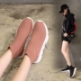 [Lilly] vài mô hình đặt chân vớ giày đáy dày giản dị cao-top sneakers đàn hồi khởi động ngắn vớ len khởi động phụ nữ giày cổ cao nữ