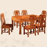 Bàn ăn gỗ gụ bàn ăn gỗ rắn gỗ hồng mộc Châu Phi hình chữ nhật bàn ăn hiện đại mới Trung Quốc bàn vuông - Bộ đồ nội thất