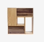 MUMO sồi đỏ mực gỗ combo box kết hợp miễn kệ gỗ khung gỗ tủ gỗ rắn - Buồng tủ 3 buồng