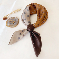 шарф 原创设计复古爱心小丝巾百搭春夏秋小领巾发带新款装饰韩版小方巾