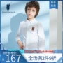 Quần áo thể thao polo cho trẻ em mùa thu mới cotton mỏng áo sơ mi trắng bé trai màu rắn áo sơ mi dài tay giản dị - Áo sơ mi xu hướng quần áo trẻ em 2021