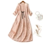Váy sọc đầu thu mới 2019 khí chất thời trang Pháp nhỏ quai gió một chiếc váy platycodon - A-Line Váy đầm chữ a đẹp