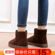 Tide 2018 phiên bản Hàn Quốc mới của giày tuyết mùa đông nữ ống ngắn chống trượt dày da lộn ngắn giày cotton giày nữ sinh viên
