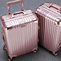 Khung nhôm vạn năng bánh xe trường hợp tăng vàng vali học sinh nam nữ vali mật khẩu hộp 22 24 26 inch vali kéo vải