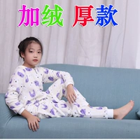 Bộ đồ ngủ trẻ em jumpsuit mùa đông san hô lông cừu flannel cô gái mùa thu và mùa đông phụ nữ chống trẻ em cộng với nhung quần áo trẻ sơ sinh cao cấp