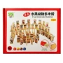 Gỗ Maruko Trái cây Động vật domino tròn một mặt 100 khối Bé học sớm Nhận thức về domino - Khối xây dựng xe đẩy siêu thị cho bé