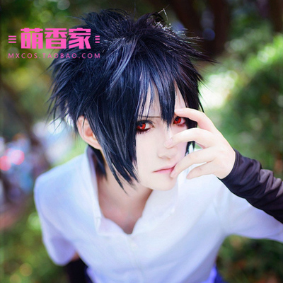 taobao agent Mengxiang Family Naruto Uchiha Sasuke's Death Note L ZAx Black Cosplay Wig