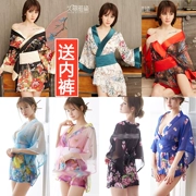 Nhật sexy đồ lót Ice Silk kimono áo choàng tắm sexy quần áo ngủ trong suốt Sao đồng phục đồ lót nóng cám dỗ