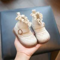 Демисезонные детские короткие сапоги для девочек для принцессы для раннего возраста, обувь, носки, ботинки, 3 лет