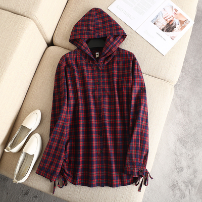 taobao agent Spring cotton long jacket with hood, 2019, plus size, long sleeve, mid-length