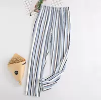 Quần pyjama quần nữ cạp cao quần quần cotton cô gái lỏng lẻo cotton ngủ cô gái thoáng khí mùa xuân và mùa thu - Quần tây quần gió nam