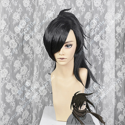 taobao agent Tezuka Classic Doro Bai Gui Pills Pure Black Side Long Tiger Card Samurai Cosplay wig