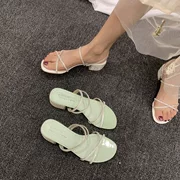 Dép, nữ thần, thô ráp với một đôi giày nhỏ tươi, mang hai chiếc áo dài thời trang hè 2019 mới với dép và dép - Sandal