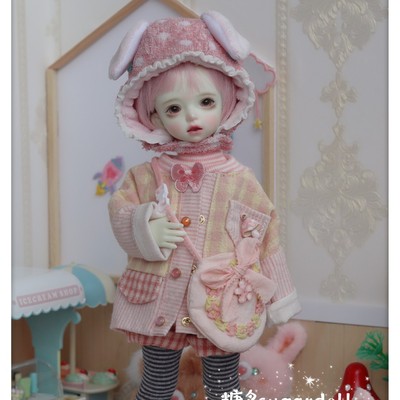taobao agent [Sale show] Sugar Duo*Pink Pig*BJD1/6 points big 6 -point doll clothes set cute color matching jacket