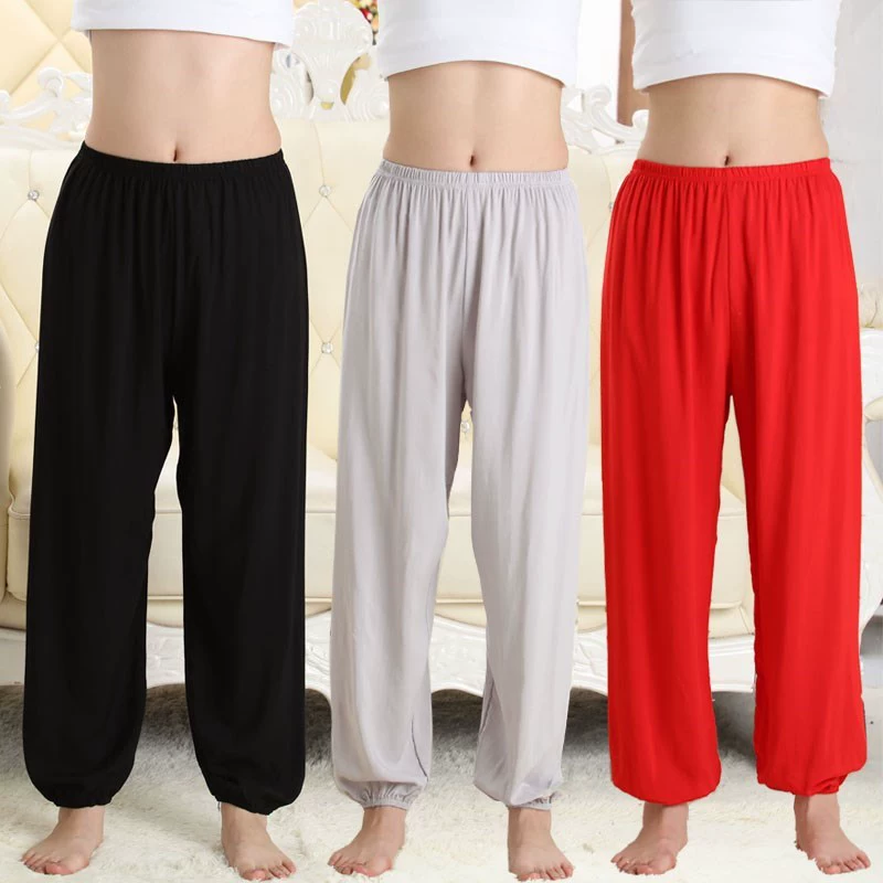 Quần cotton ống rộng cho nam dành cho nam rộng rãi 2019 mùa hè thường xuyên nở quần cotton nhân tạo quần muỗi ngủ - Quần tây