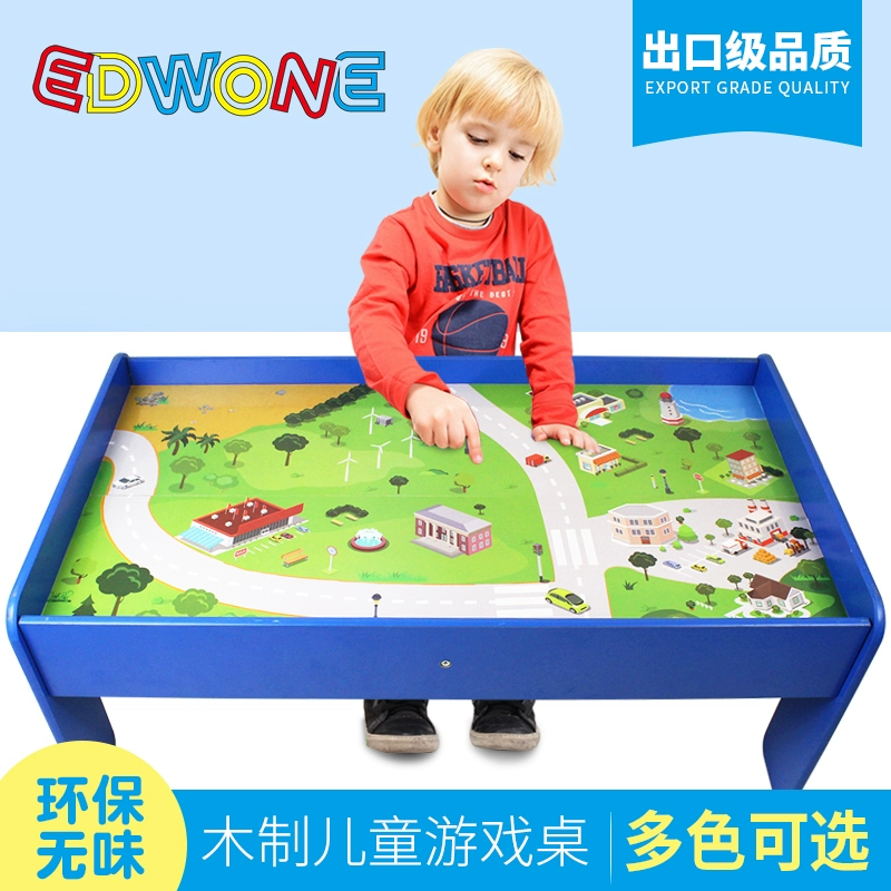 Anh EDWONE đồ chơi bằng gỗ bàn cao su cạnh trẻ em theo dõi bảng vận chuyển tàu trò chơi bảng khối xây dựng - Đồ chơi giáo dục sớm / robot