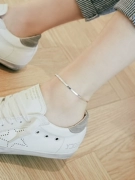 S925 sterling bạc rắn xương vòng chân cô gái ngày Hàn Quốc đơn giản Sen sterling bạc vòng chân sinh viên với phụ kiện quà tặng bạn gái - Vòng chân