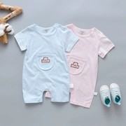 Quần áo trẻ em Xiêm mùa hè mỏng quần áo trẻ sơ sinh cotton 6 tháng 1 tuổi Quần áo leo núi 9 trẻ em 3 bé 4 tay áo ngắn 5 - Áo liền quần