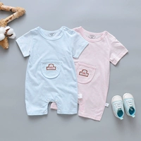 Quần áo trẻ em Xiêm mùa hè mỏng quần áo trẻ sơ sinh cotton 6 tháng 1 tuổi Quần áo leo núi 9 trẻ em 3 bé 4 tay áo ngắn 5 - Áo liền quần jumsuit nhung trẻ em