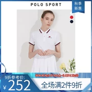 Polo sport nữ mới cổ áo polo cổ điển in mùa hè tay áo ngắn mỏng hoa sen lá giản dị - Sản phẩm HOT