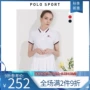 Polo sport nữ mới cổ áo polo cổ điển in mùa hè tay áo ngắn mỏng hoa sen lá giản dị - Sản phẩm HOT đầm maxi đi biển