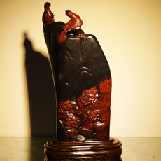 Ювелирный камень 特价狂欢 孤品天然桂林鸡血玉摆件雕件巧雕朱雀喜鹊梅花双喜临门