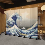 Tùy chỉnh 
            sóng Ukiyo-e phong cách Nhật Bản vách ngăn lối vào văn phòng thời trang vải gấp màn hình xăm trang trí đơn giản tiết kiệm thi công vách ngăn phòng ngủ