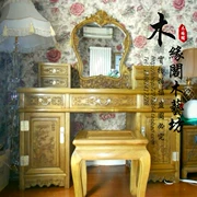Jin Nanmu bàn trang điểm bàn trang điểm phân 桢 楠 bàn trang điểm hậu hiện đại đồ nội thất phòng ngủ gỗ rắn - Bộ đồ nội thất