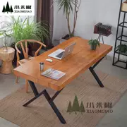 Bàn ghế văn phòng bằng gỗ đặc của Mỹ Bàn đơn giản Bàn sắt rèn chân máy tính Bàn phòng họp bàn học bàn ghế - Nội thất văn phòng