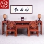 Nội thất gỗ gụ phòng khách gỗ hồng mộc Miến Điện Linh Chi Zhongtang sáu mảnh gỗ rắn Trung Quốc cho bàn tám bàn cổ tích - Bàn / Bàn bàn chân sắt mặt gỗ