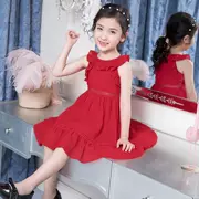 Quần áo trẻ em bé gái mùa hè mới 2019 trẻ em phiên bản Hàn Quốc của dây đai tay áo bên eo công chúa váy thủy triều - Khác
