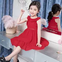 Quần áo trẻ em bé gái mùa hè mới 2019 trẻ em phiên bản Hàn Quốc của dây đai tay áo bên eo công chúa váy thủy triều - Khác quần áo em bé