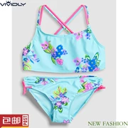 Áo tắm liền thân cho bé gái NEXT mặc bikini mùa hè 2019 cô gái nước hoa xanh nước nóng bộ đồ tắm mùa xuân 2 mảnh - Đồ bơi trẻ em