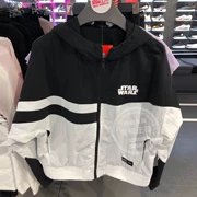 Li Ning Disney Star Wars Hoa Kỳ áo gió nữ 2019 mới áo khoác lửng có mũ trùm đầu AFDP126 - Áo gió thể thao