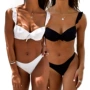 AliExpress bộ bikini mới Bộ đồ bơi châu Âu và Mỹ Bộ đồ bơi bikini màu đen và trắng - Bikinis áo tắm đẹp 2020